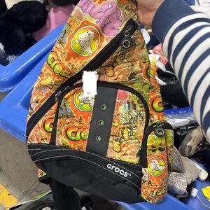 Crocs Graffiti Print Multicolor Sling Crossbody Bag 90s Grunge Vintage EUC